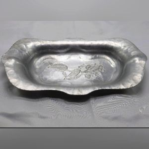 Vintage Wrought Farberware Metal Aluminum Serving Tray 13.25"